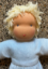 Picture of SALE!!!  Pop Antroposofisch Rozemarijntje lichtblauw Nicky velours met kort blond haar 32 cm