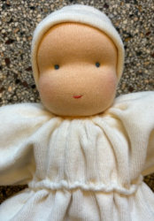 Image de SALE!!!  Pop Antroposofisch Vlinderpopje creme wit velours 25 cm