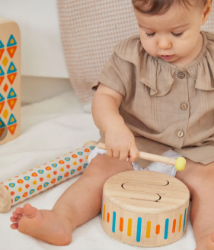 Afbeeldingen van SALE!!!   Muziek Plan Toys Houten trommel Solid Drum 