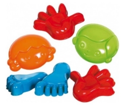 Afbeeldingen van SALE!!!  Buitenspeelgoed Zandvormpjes Fritz, handen, voeten en gezicht 6 delig strand-waterspeelgoed Gowi