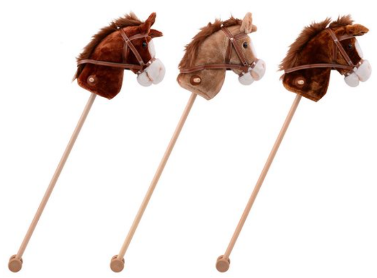 Image de Stokpaard hout met pluche hoofd