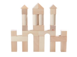 HABA Bouwblokken Mijn Eerste Bouwstenen Natuur startset 26 stuks beukenhout met stoffen zak Bouwwerk