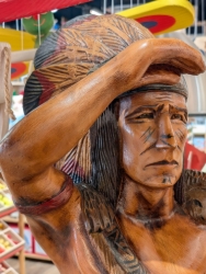 Bild von Vintage Houten 'Cigar Store Indian' - Handgesneden Beeld - 93 cm