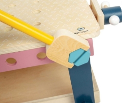 Picture of Peuter Werkbank Hout pastel - 100% FSC - BigJigs - Vanaf 3 jaar