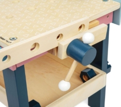 Picture of Peuter Werkbank Hout pastel - 100% FSC - BigJigs - Vanaf 3 jaar