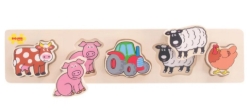 Afbeeldingen van Puzzel grote stukken hout - Boerderij - Bigjigs - vanaf 1 jaar