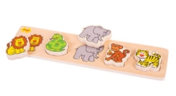 Afbeeldingen van Puzzel grote stukken hout - Safari - Bigjigs - vanaf 1 jaar