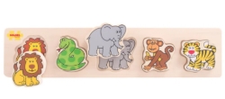 Afbeeldingen van Bigjigs Houten Puzzel Safari - Grote Stukken - 1jr+