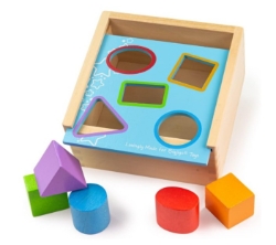 Afbeeldingen van Houten Vormenstoof - 5 vormen - Bigjigs - 1jr+