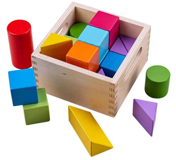 Bild von Bigjigs Eerste Houten Blokkenset - Kleurrijk Speelgoed - 1jr+