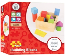 Afbeeldingen van Eerste Houten Blokkenset Kleurig - Bigjigs - vanaf 1 jaar
