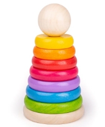 Afbeeldingen van Houten Stapeltoren Regenboog - Bigjigs - 12mnd+
