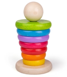Afbeeldingen van Houten Stapeltoren Regenboog - Bigjigs - 12mnd+