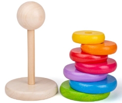 Afbeeldingen van Houten Stapeltoren Regenboog - Bigjigs - 12mnd+
