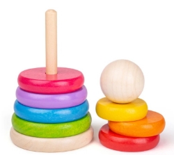 Afbeeldingen van Houten Stapeltoren Regenboog - Bigjigs - 12mnd+