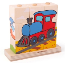 Afbeeldingen van Stapelpuzzel/Blokkenpuzzel Transport- Bigjigs - Vanaf 1 jaar