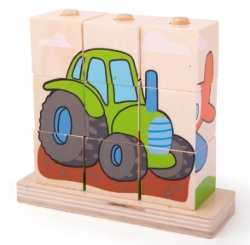 Afbeeldingen van Stapelpuzzel/Blokkenpuzzel Transport- Bigjigs - Vanaf 1 jaar