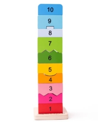 Picture of Houten stapeltoren Kleur en Nummer - Bigjigs - Vanaf 3 jaar