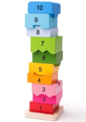 Picture of Houten stapeltoren Kleur en Nummer - Bigjigs - Vanaf 3 jaar