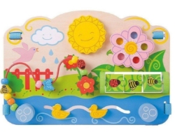 Afbeeldingen van Houten Baby Activity Centre Bloem & Zon - Bigjigs - 6mnd+