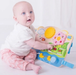 Afbeeldingen van Houten Baby Activity Centre Bloem & Zon - Bigjigs - 6mnd+