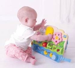 Afbeeldingen van Houten Baby Activity Centre Bloem & Zon - Bigjigs - 6mnd+