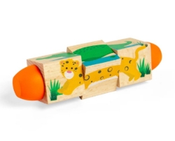 Afbeeldingen van Houten draaipuzzel twist blocks Jungle - Bigjigs - 18 mnd+