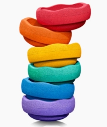Image de Stapelstein Original set van 6 Rainbow Classic Mini - Creatief Spel & Beweging - 1jr+