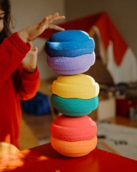 Image de Stapelstein Original set van 6 Rainbow Classic Mini - Creatief Spel & Beweging - 1jr+