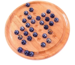 Image de Bigjigs Houten Solitaire – Klassiek Bordspel met Glazen Kralen – 3jr+