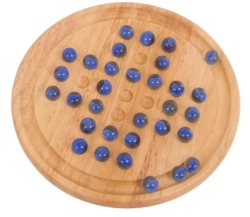 Image de Bigjigs Houten Solitaire – Klassiek Bordspel met Glazen Kralen – 3jr+