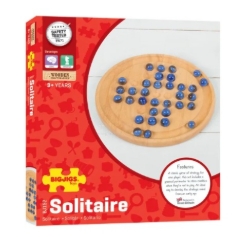 Image de Bigjigs Houten Solitaire – Klassiek Bordspel met Glazen Kralen – 3jr+