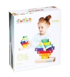 Houten Leerklok – Cubika 14354