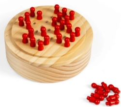 Afbeeldingen van Bigjigs Solitaire Mini – Houten Reisspel – 3 jaar+