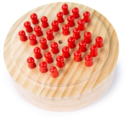 Afbeeldingen van Bigjigs Solitaire Mini – Houten Reisspel – 3 jaar+