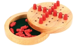 Afbeeldingen van Bigjigs Solitaire Mini – Houten Reisspel – 3 jaar+