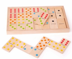 Afbeeldingen van Bigjigs Jumbo Domino Spel - Duurzaam houten Spel - 3jr+