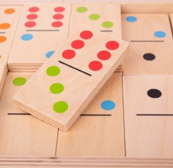Afbeeldingen van Bigjigs Jumbo Domino Spel - Duurzaam houten Spel - 3jr+