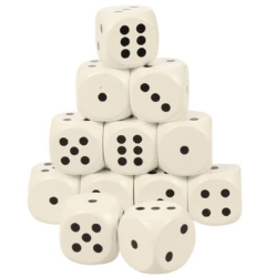 Afbeeldingen van Bigjigs Jumbo Dobbelsteen Wit – 3x3cm – Houten Dobbelstenen, 3+