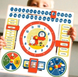 Afbeeldingen van Bambolino Toys Nijntje Kalenderklok en Jaargetijden – Houten Leerklok 3+ Jaar