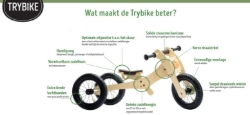 Afbeeldingen van Trybike Wood 4-in-1 Houten Loopfiets – Bruin – Vanaf 1 Jaar
