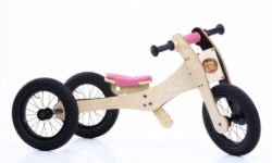 Afbeeldingen van Trybike zadelhoes en kinbeschermer Roze – voor de Houten Trybike