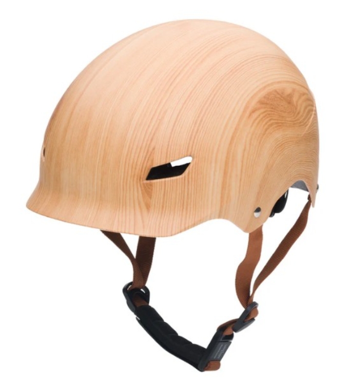 Afbeeldingen van Trybike CoConuts Fietshelm S/M Hout-Design – Veilig & Verstelbaar – Vanaf ca. 5 jaar