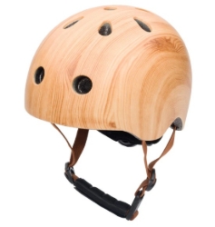 Afbeeldingen van Trybike CoConuts Fietshelm XS Hout-Design – Veilig & Verstelbaar – vanaf 1,5 jaar
