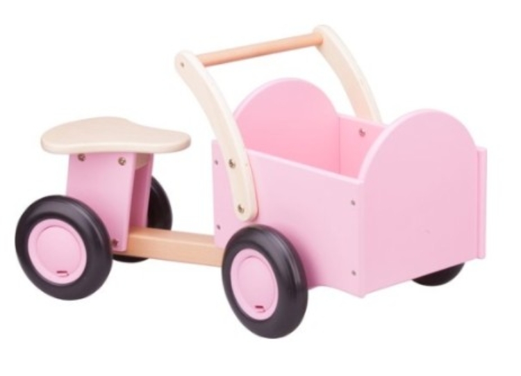 Bild von New Classic Toys Bakfiets Roze – Houten Kinderbakfiets – Vanaf 1 Jaar