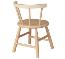 Van Dijk Toys Kinderstoel – Naturel met gebogen leuning – Beuken- en Berkenhout