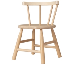 Van Dijk Toys Kinderstoel – Naturel met gebogen leuning – Beuken- en Berkenhout