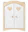 Van Dijk Toys Poppenkledingkast – Naturel met Wit Hout – 3+ jaar
