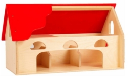 Van Dijk Toys Speelboerderij – Houten Boerderij Naturel Rood- 2jr+