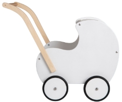 Van Dijk Toys Houten Poppenwagen – Vintage Wit - Vanaf 18mnd